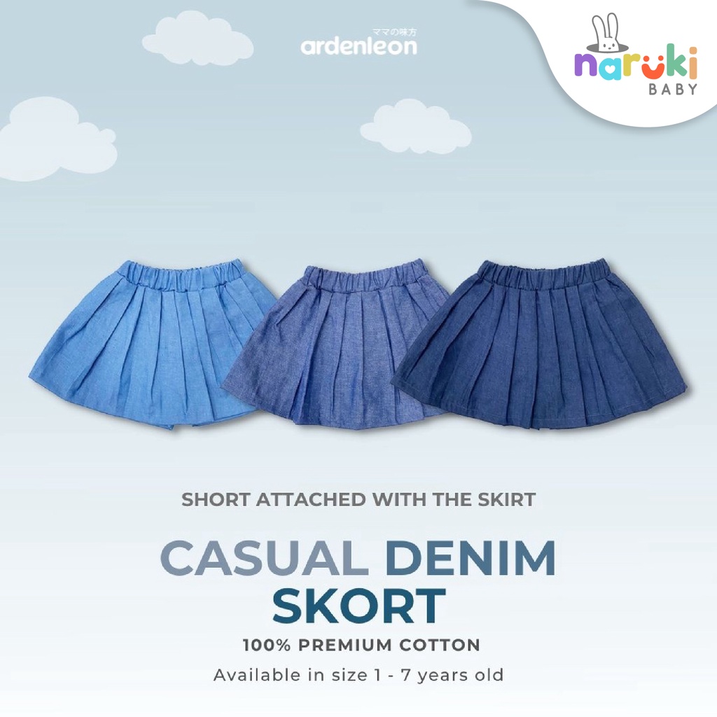 Ardenleon Girls Denim Skort Arden Leon Bawahan Rok Anak Perempuan