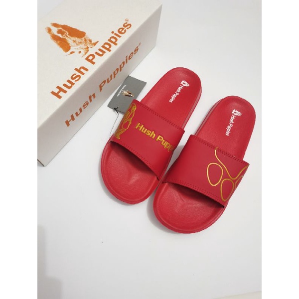Sendal Slop Hush Puppies Pria wanita Merah Flip Flop Sandals Casual Slip On