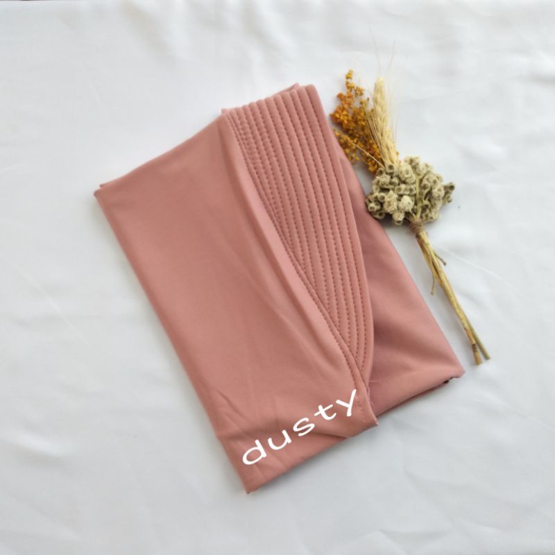 Hijab Bergo Spandek Jersey Menutup Dada/Hijab Instan Bergo Hamidah/Hijab Sport-Dusty