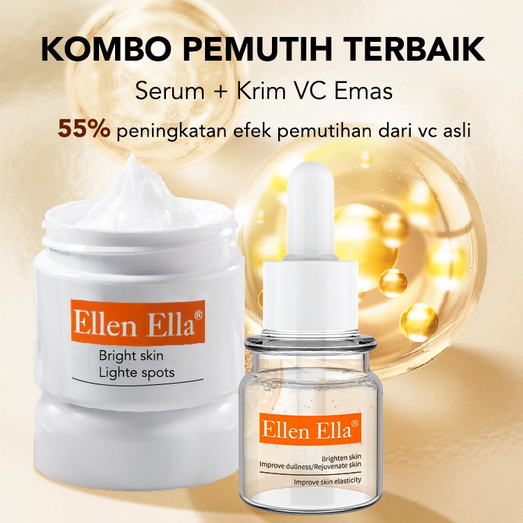 【【Stok tersedia, tiba dalam 3 hari】ELLEN ELLA Trible Retinol Set Krim Wajah Kolagen + Serum Wajah + Masker Niacinamide + lotion retinol + krim vitamin c + serum vit c Anti Penuaan Pemutih Memperbarui Kulit Mengurangi Garis Halus Keriput memajukan retinol