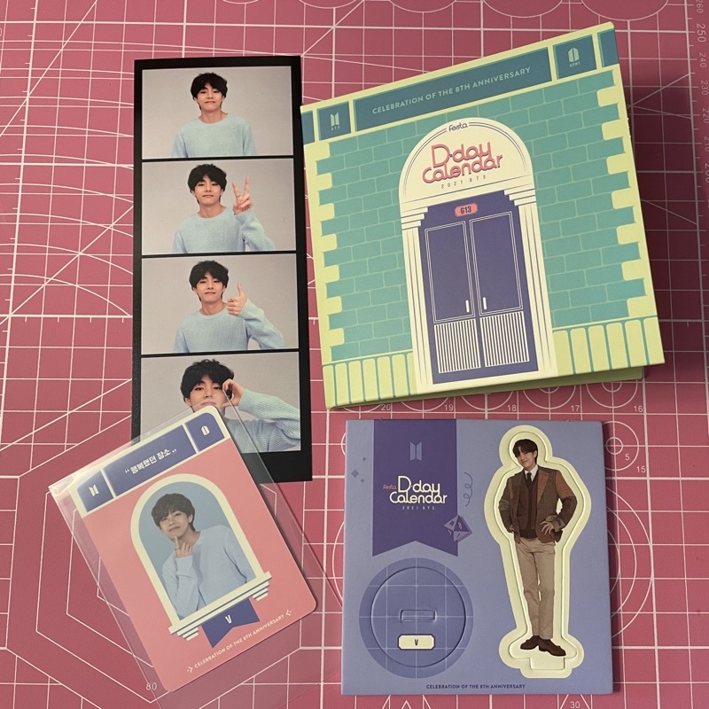 sharing festa dday calendar taehyung set photostrip standee d8 d3 d7 d4