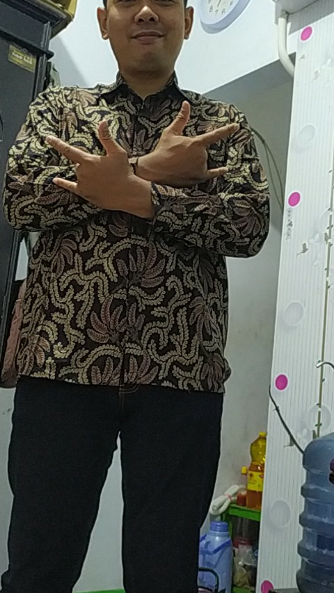 Kemeja Batik Pria Lengan Panjang Size M L Xl Xxl  Bswart Batik Hrb026 Kenongo Hem