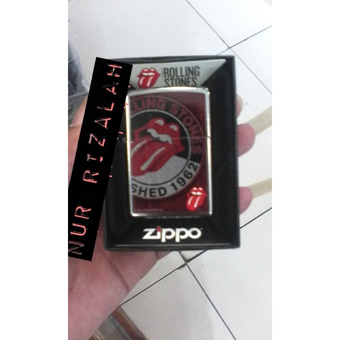 korek api zippo original gambar rolling stones