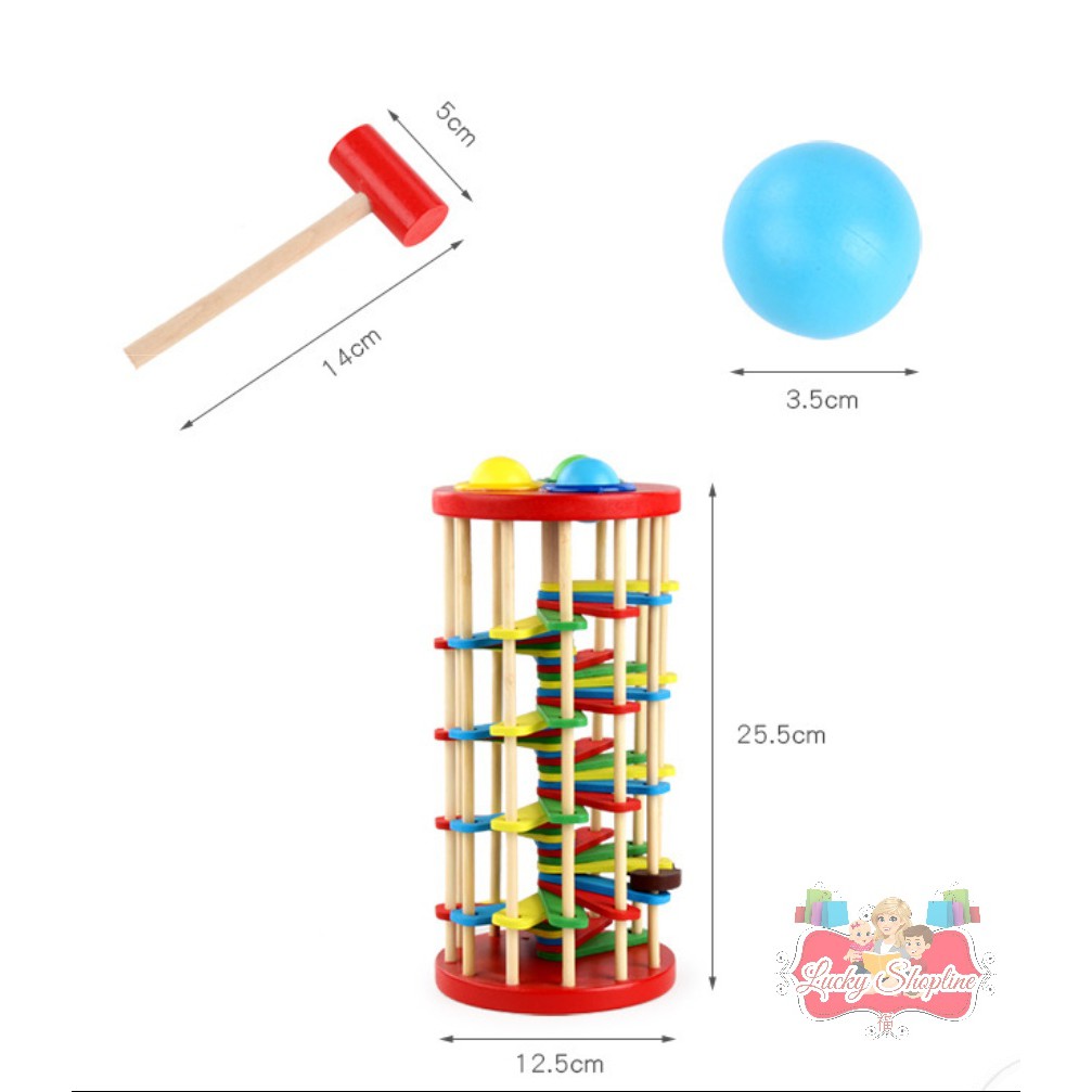 [BIG SALE] Mainan anak edukasi - knock ball - palu pukul - mainan kayu anak - wooden toys