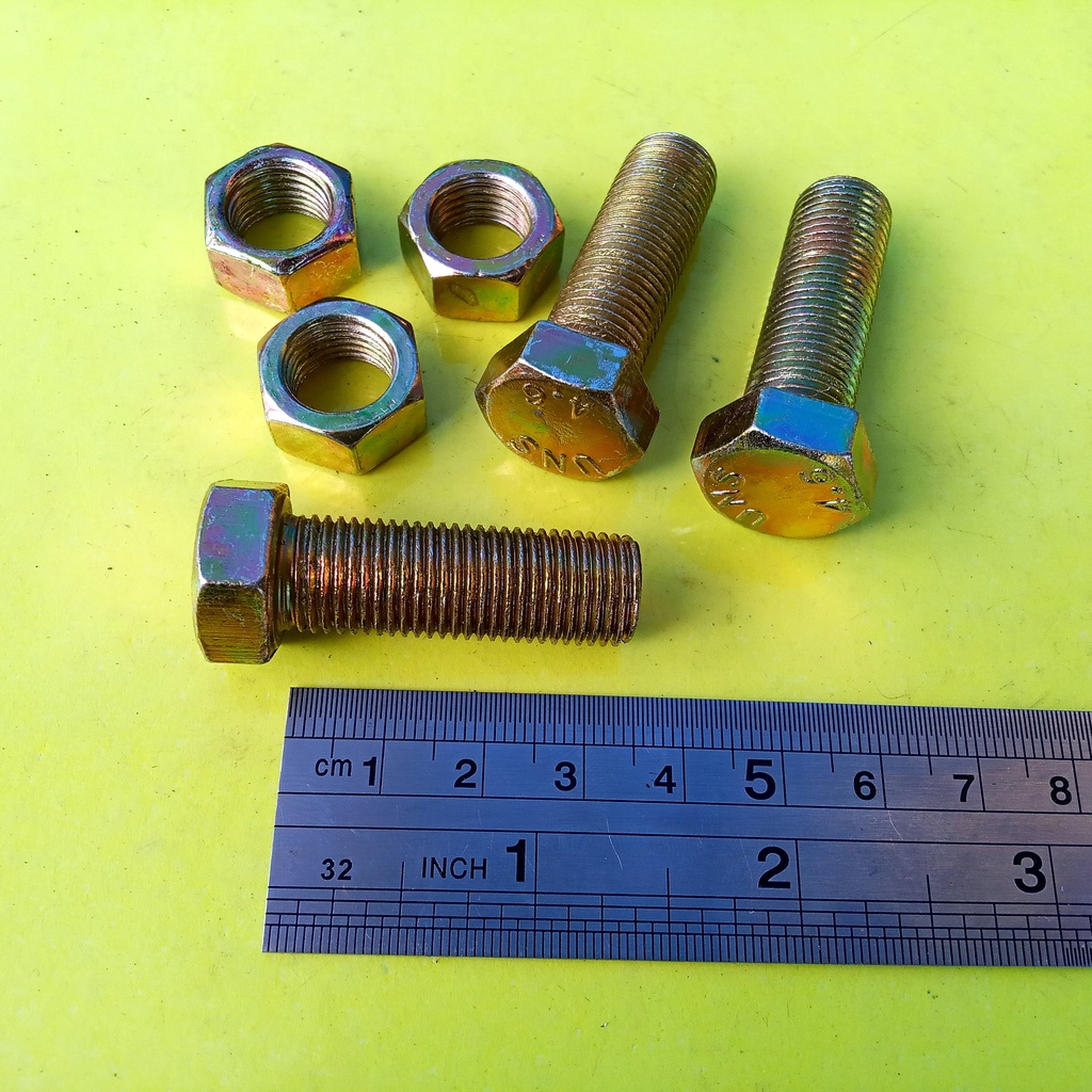 BAUT MUR KUNING M12 X 35 / BMK M12 X 35 / BAUT M12X35 KUNING / BAUT M12 / BAUT 17 KUNCI 17 / PANJANG