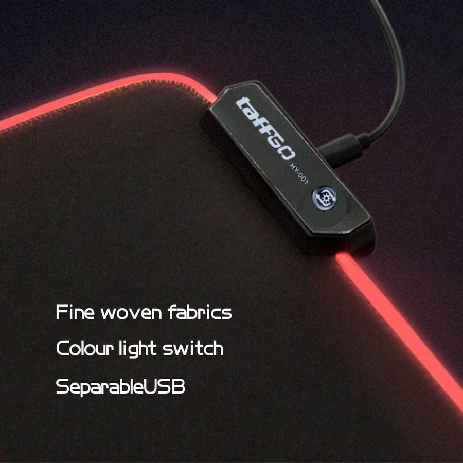 TaffGO Gaming Mouse Pad Glowing RGB LED 300 x 800 x 4 mm - HY-001 - Black