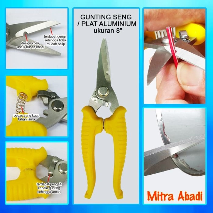 g470gb Gunting Seng/Gunting Baja Ringan/Aluminium 8 Inch (8") Multifungsi Fd2C01