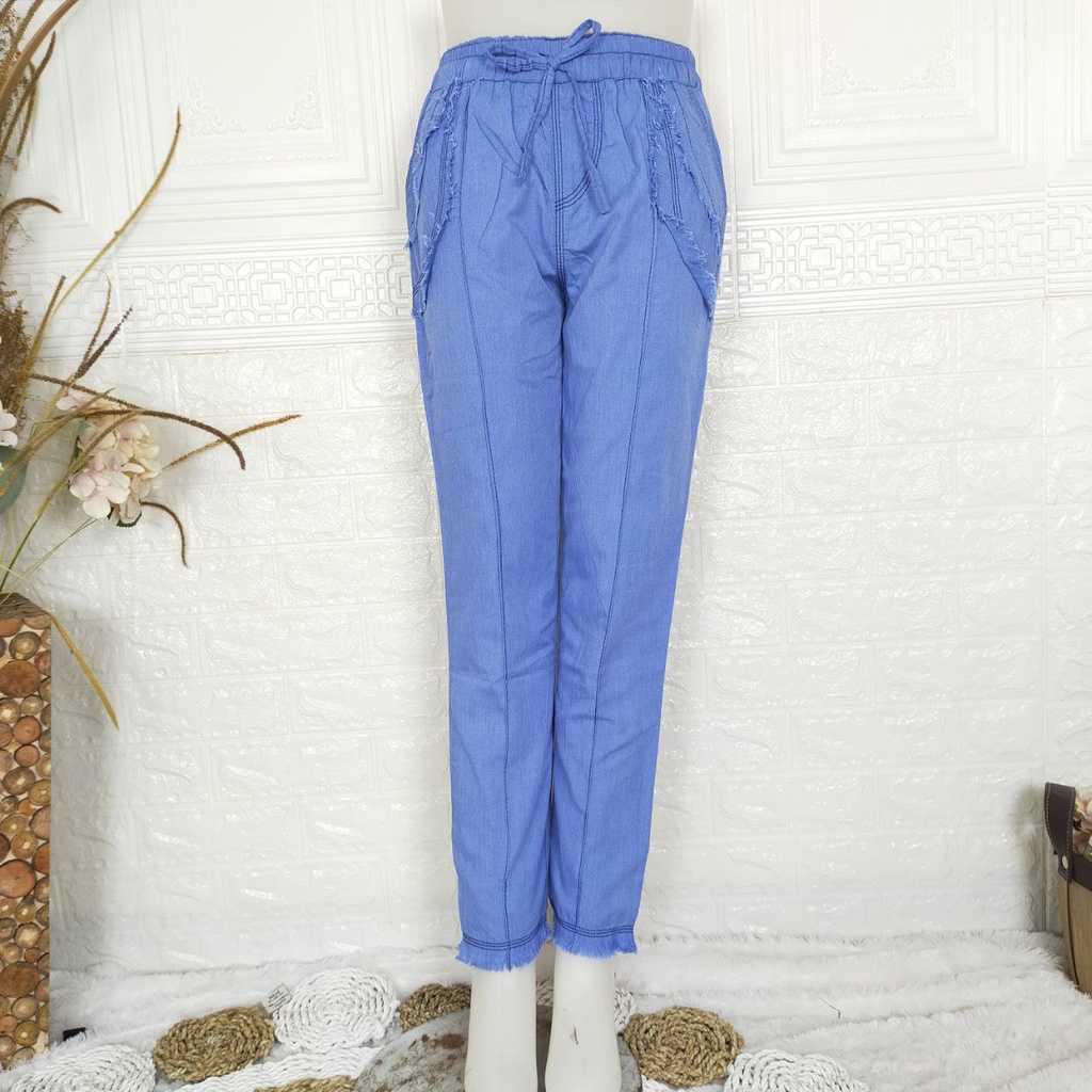 CELANA JEANS BOYFRIEND RAWIS PINGGANG TALI