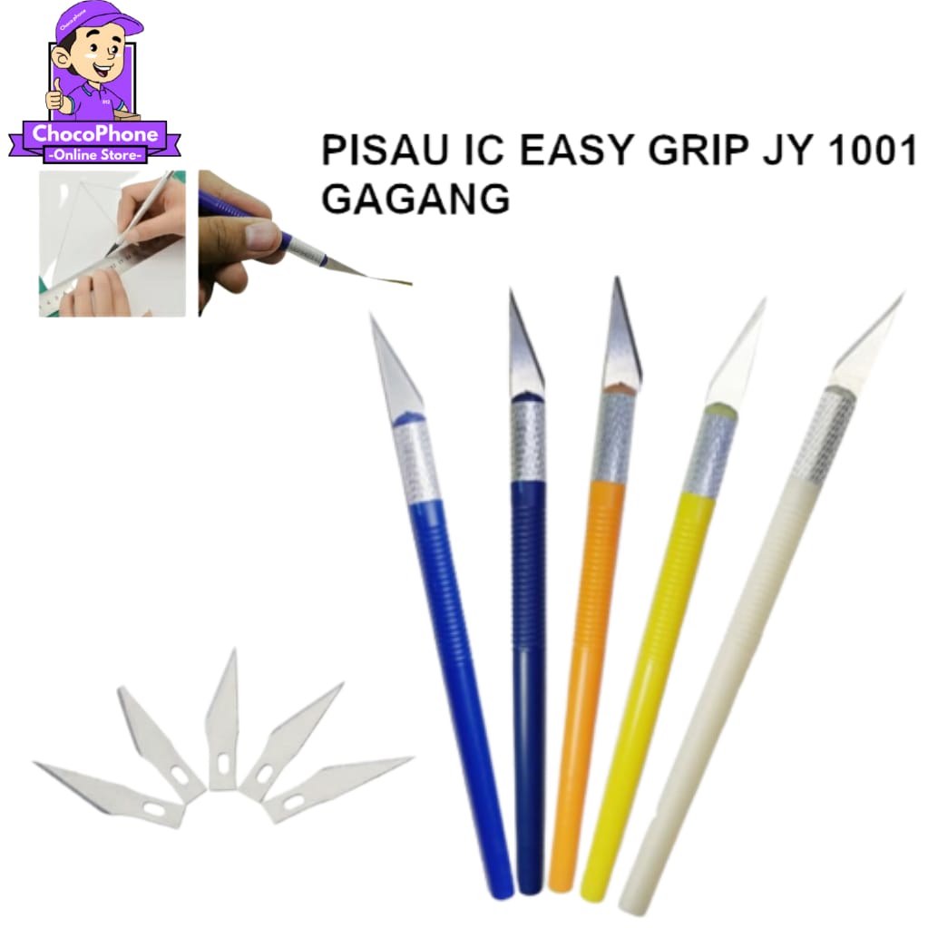 

PISAU IC EASY GRIP JY-1001 PLASTIK PEN CUTTER PISAU UKIR KNIFE 6 MATA