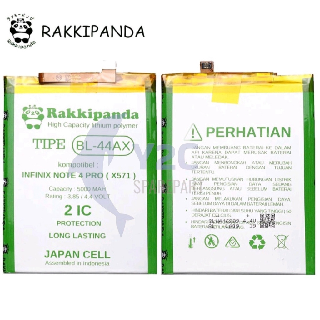 RAKKIPANDA BL-44AX INFINIX NOTE  4 PRO / X571 BATERAI BATRAI BATREI BATRE BATERE DOUBLE POWER