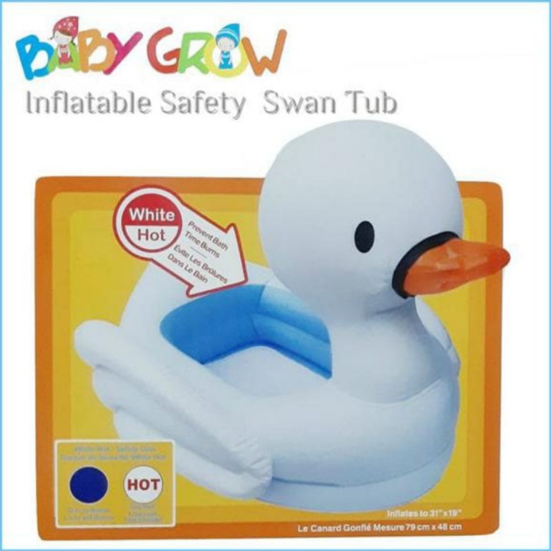 Baby Grow Inflatable Safety White Swan Tub Bebek Kolam Mandi Karet Anak Tempat Mandi Bayi Baru Lahir