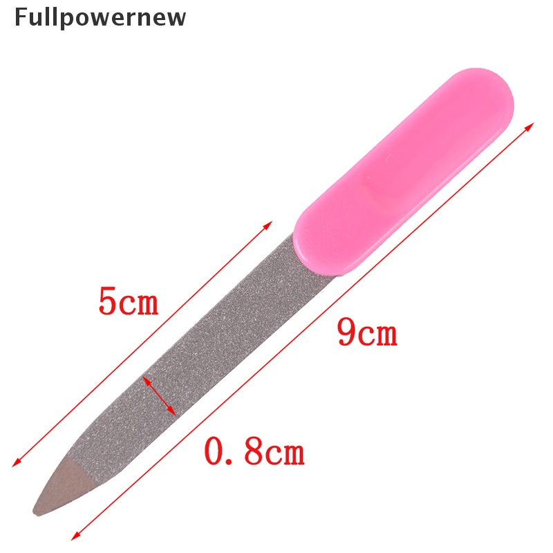 (FULL) 5pcs Kikir Kuku Dua Sisi Bahan Metal Gagang Plastik Untuk Manicure / Pedicure