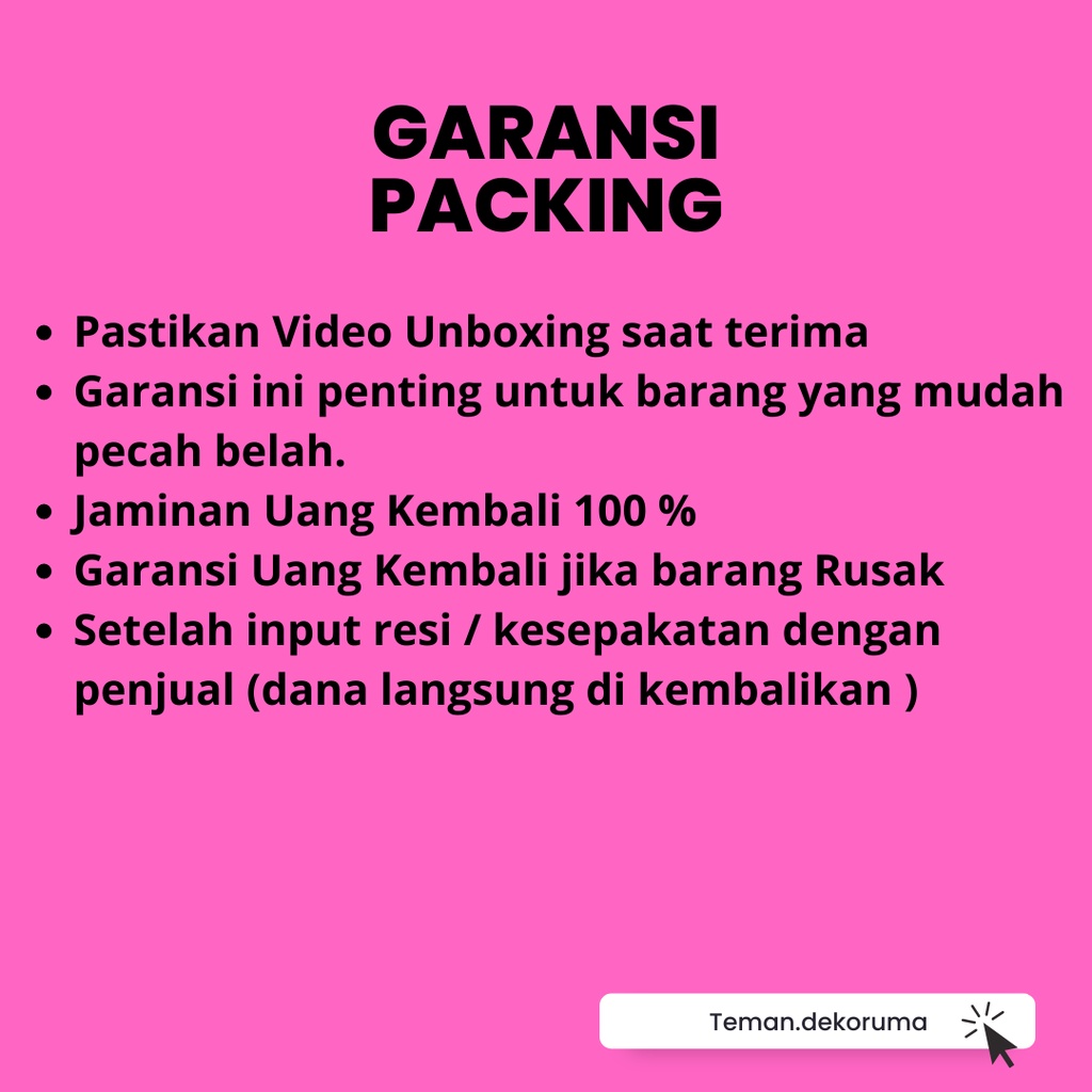Garansi Packing 100% uang Kembali