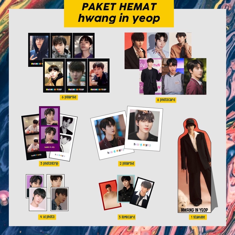 PAHE PAKET HEMAT ACTOR KOREA ( HWANG IN YEOP/HAN SEOJUN ) bunting flag, polaroid, photocard pc