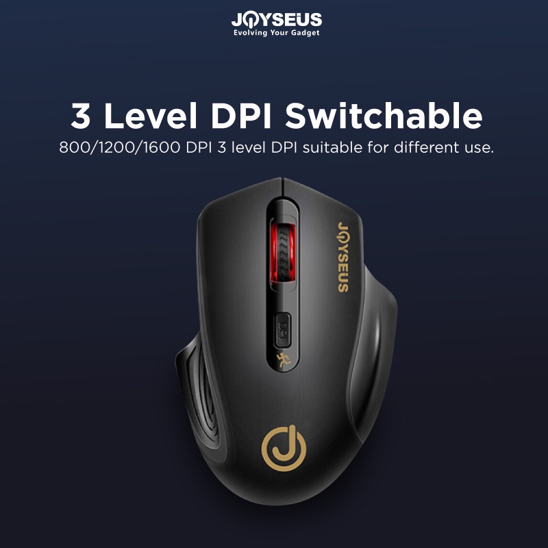 JOYSEUS Wireless Mouse 1800DPI USB Computer 2.4GHz Mouse - MS0003