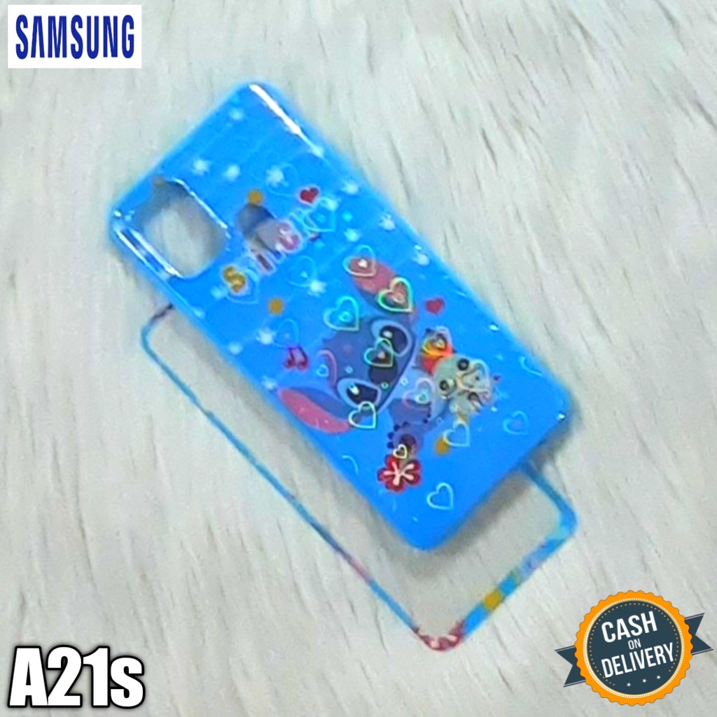 Casing Hp Samsung A21s Case Hp Silikon Hp + Tempered Glass Pelindung Hp Motif Lucu Dan Unik