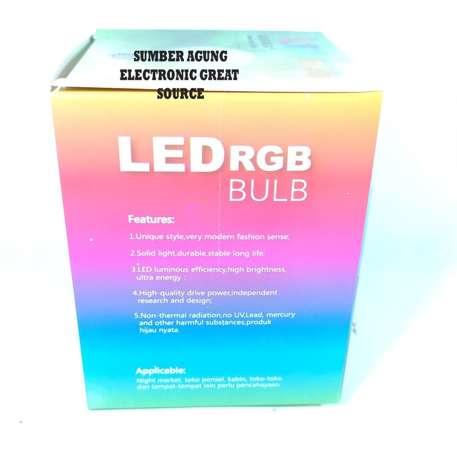 Lampu 7Warna Kasuka Bisa Berubah Ubah Bergantian RGB E27