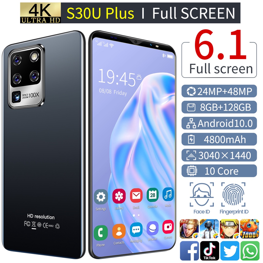 S30U Plus Handphone Android 6.1 Inci Ultra HD Layar Ponsel Pintar Smartphone 8GB hp