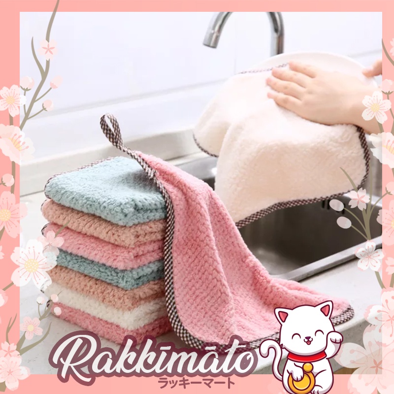 Lap Tangan Kain Handuk Pembersih Meja Piring Dapur Serbet Microfiber Gantung Wajan Panci Premium Bag