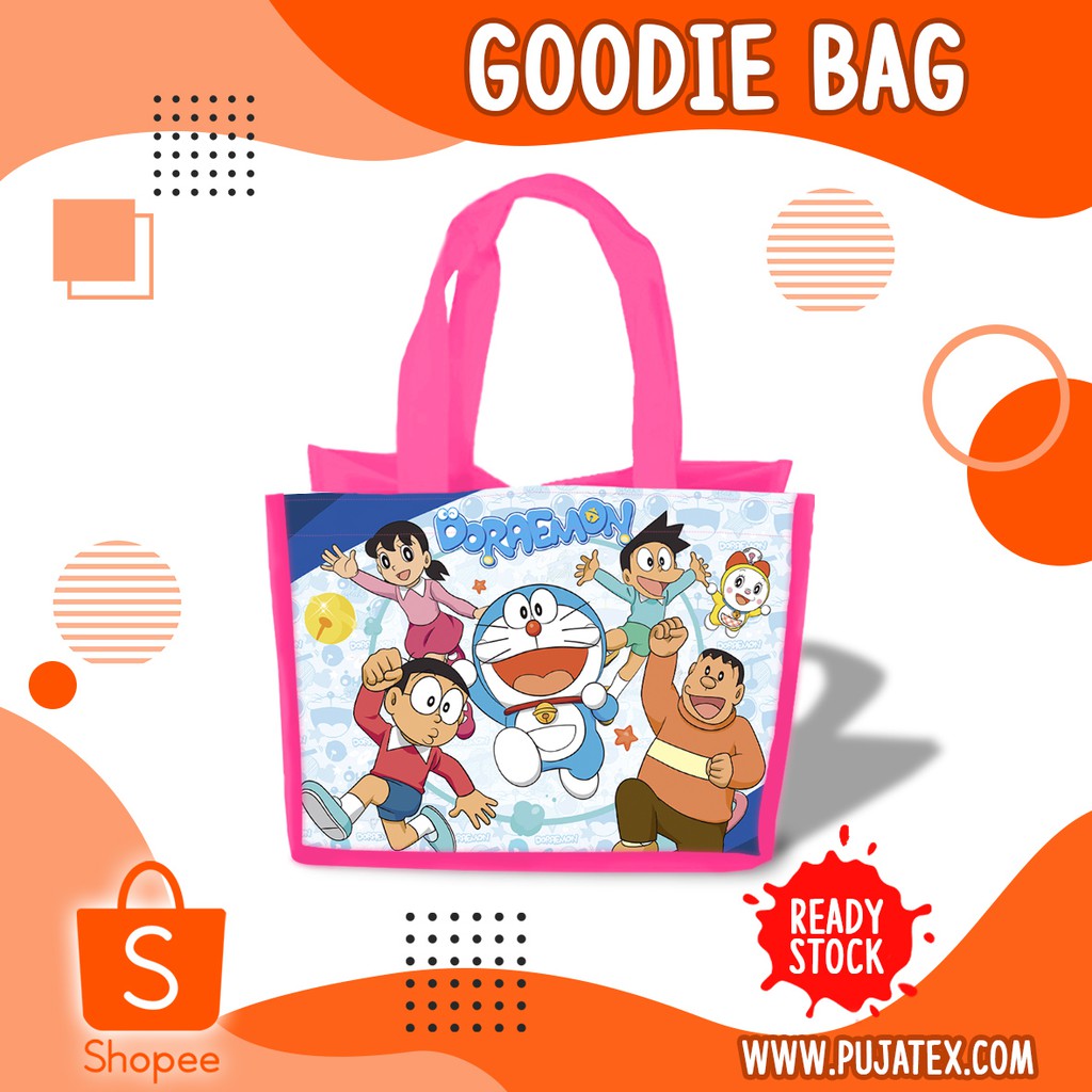Tas Ultah Doraemon Goodie Bag Souvenir Ulang Tahun Aqiqah Nama Foto Kartun Anak Lucu-04