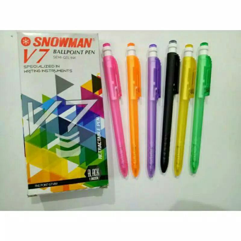 

pulpen bolpoin snowman v7 semi gel ink