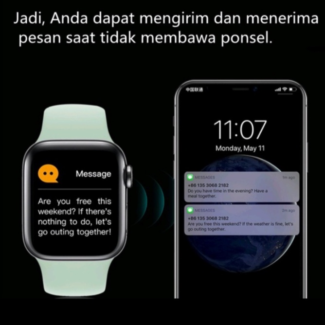 Jam Tangan Smart Watch New Series T500 Support Ios Android Premium Quality