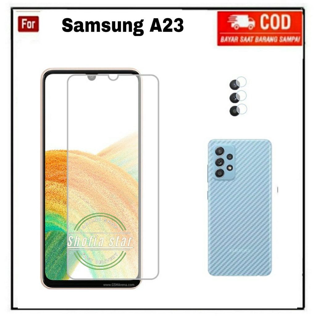 3IN1 TEMPERED GLASS BENING SAMSUNG A23 TG LAYAR ANTIGORES KACA FULL COVER