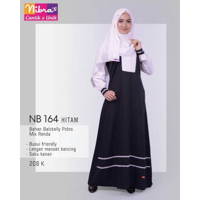 Nibras gamis baloteli/baju muslimah/jubah wanita/baju muslim trendy/baju muslim branded/gamis wanita
