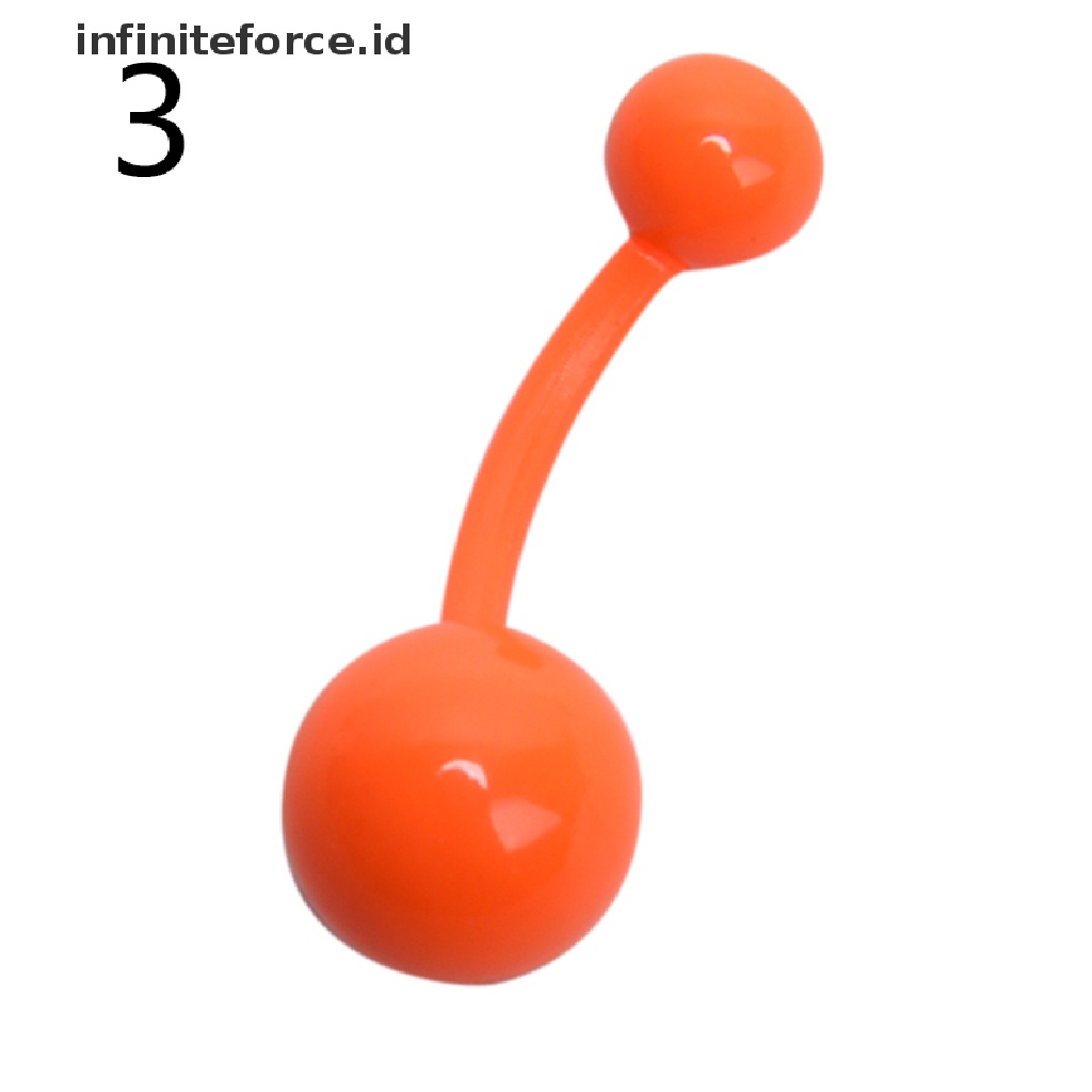 Infiniteforce.id 12pcs / Set Anting Tindik Perut / Pusar Bentuk Barbel Flexible Untuk Wanita