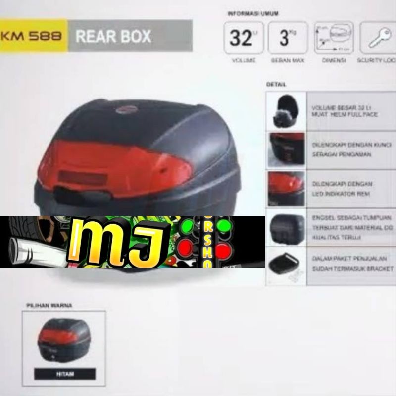 BOX KMI MOTOR/BOX BELAKANG KMI TIPE 588 Kapasitas 32 Liter-mj_motorshop