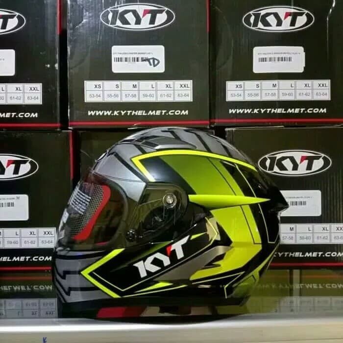 Helm KYT Falcon 2 Motif Armour Grey yellow Armor Not Vendetta