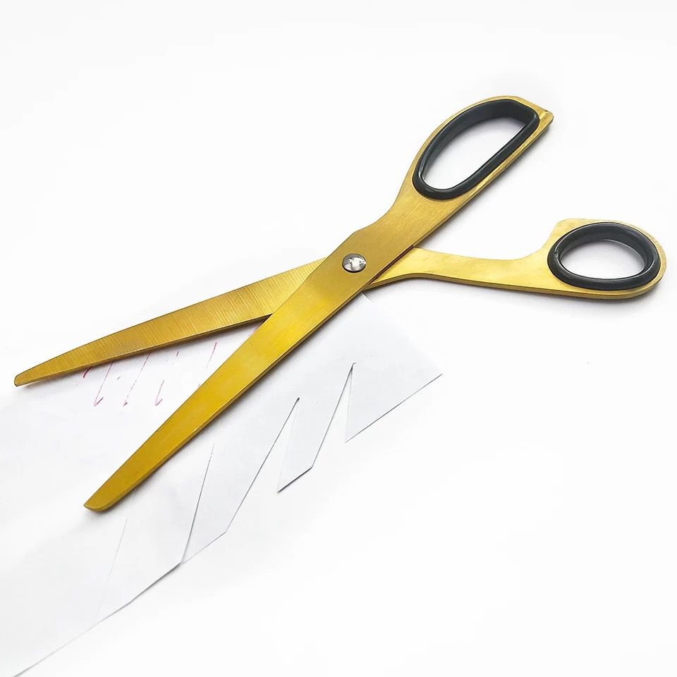 golden scissors asymmetric korean stationery office household / gunting gold korea aesthetic multifungsi serbaguna