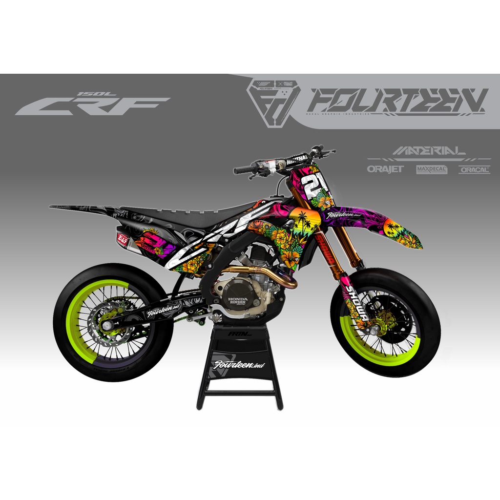 STIKER DECAL CRF MOTIF BUNGA