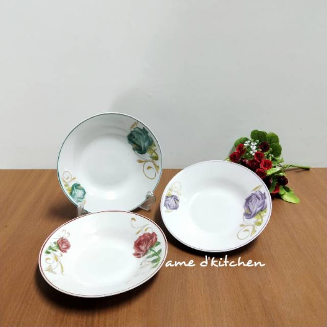 Piring makan bijian cekung 7" bunga "st moritz"