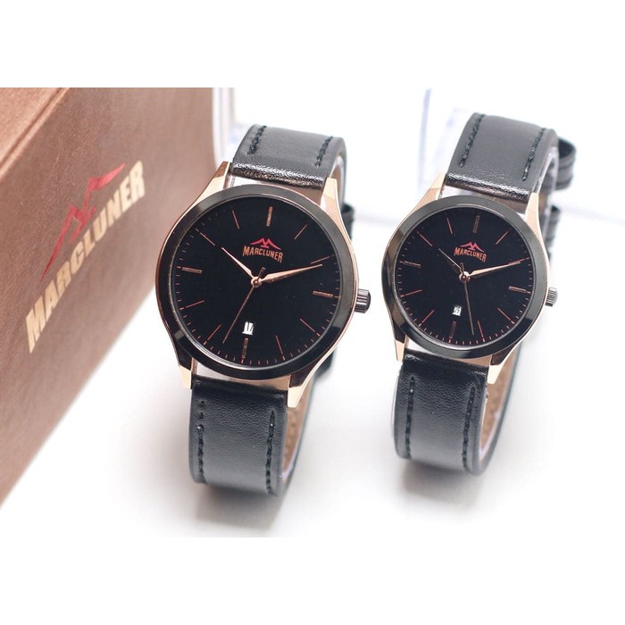 jam tangan MARCLUNER COUPLE ORIGINAL WATER RESIST KULIT TANGGAL