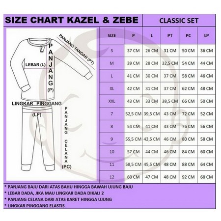 SETELAN PANJANG KAZEL ZEBE CLASSIC SET