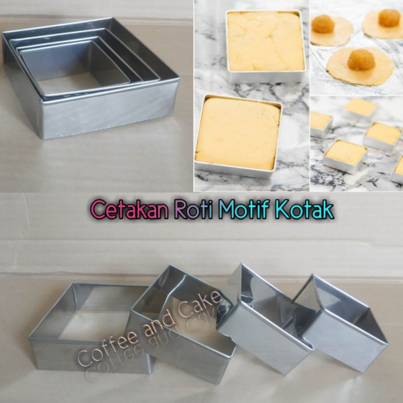 Ring roti kotak /Ring Taart / Cetakan ring kotak Stainless stell
