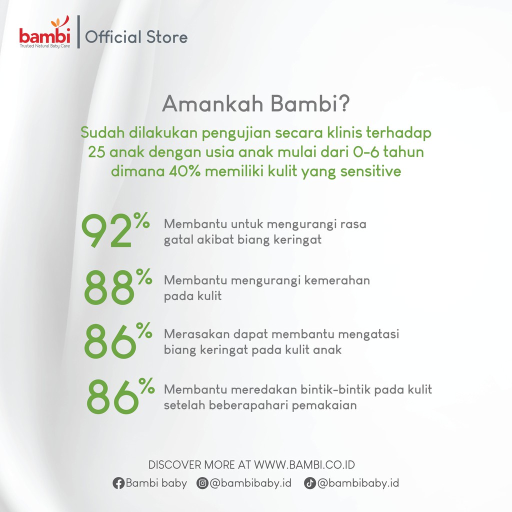 Bambi Baby Powder Compact Prickly Heat / Bedak Biang Keringat Bayi 0m+ - 40gr