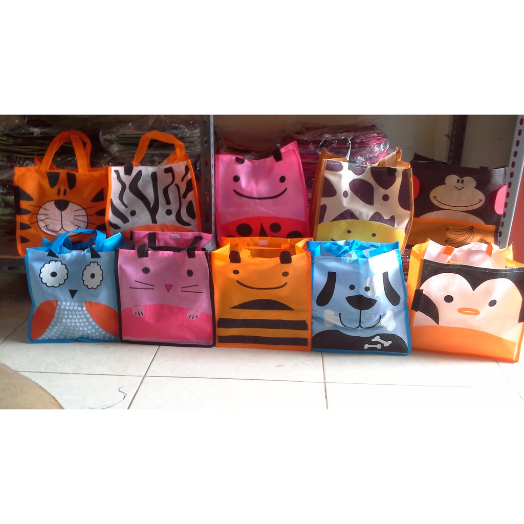 

TENTENG MEDIUM ANIMAL Goodie Bag Ultah Anak harga MURAH Tas Souvenir