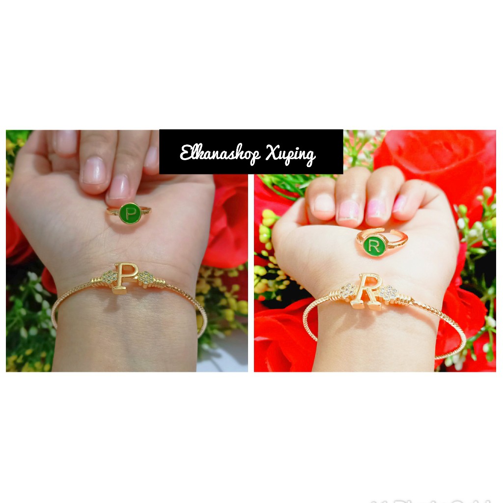 Gelang anak inisial Huruf Free cincin A-Z .Xuping