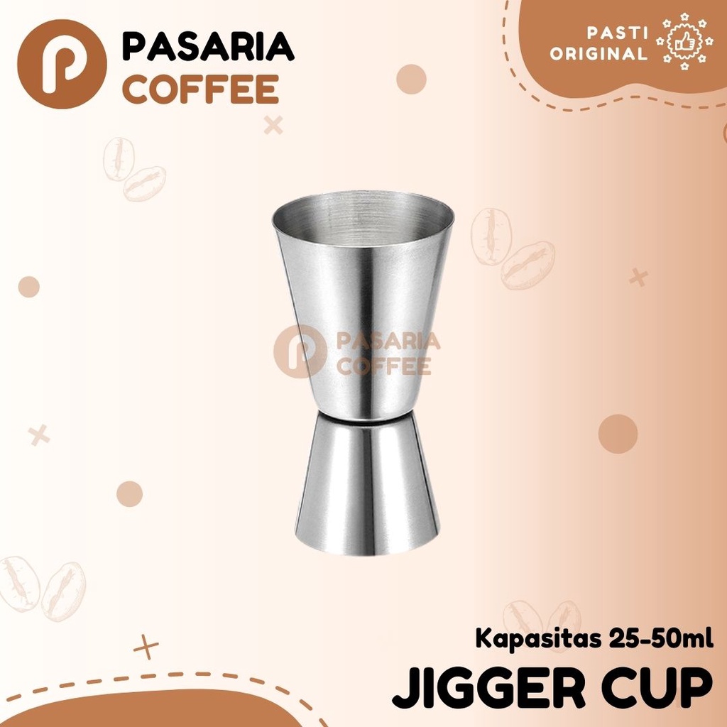 JIGGER MEASURE CUP 25ml/50ml/Gelas Takar/Penakar Sirup/Minuman Stainless