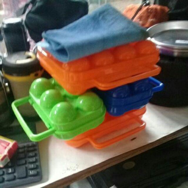 (promo Termurah) Egg Case Egg Holder Box Wadah Telur Hiking Camping Outdoor Alat Dapur Isi 6-12