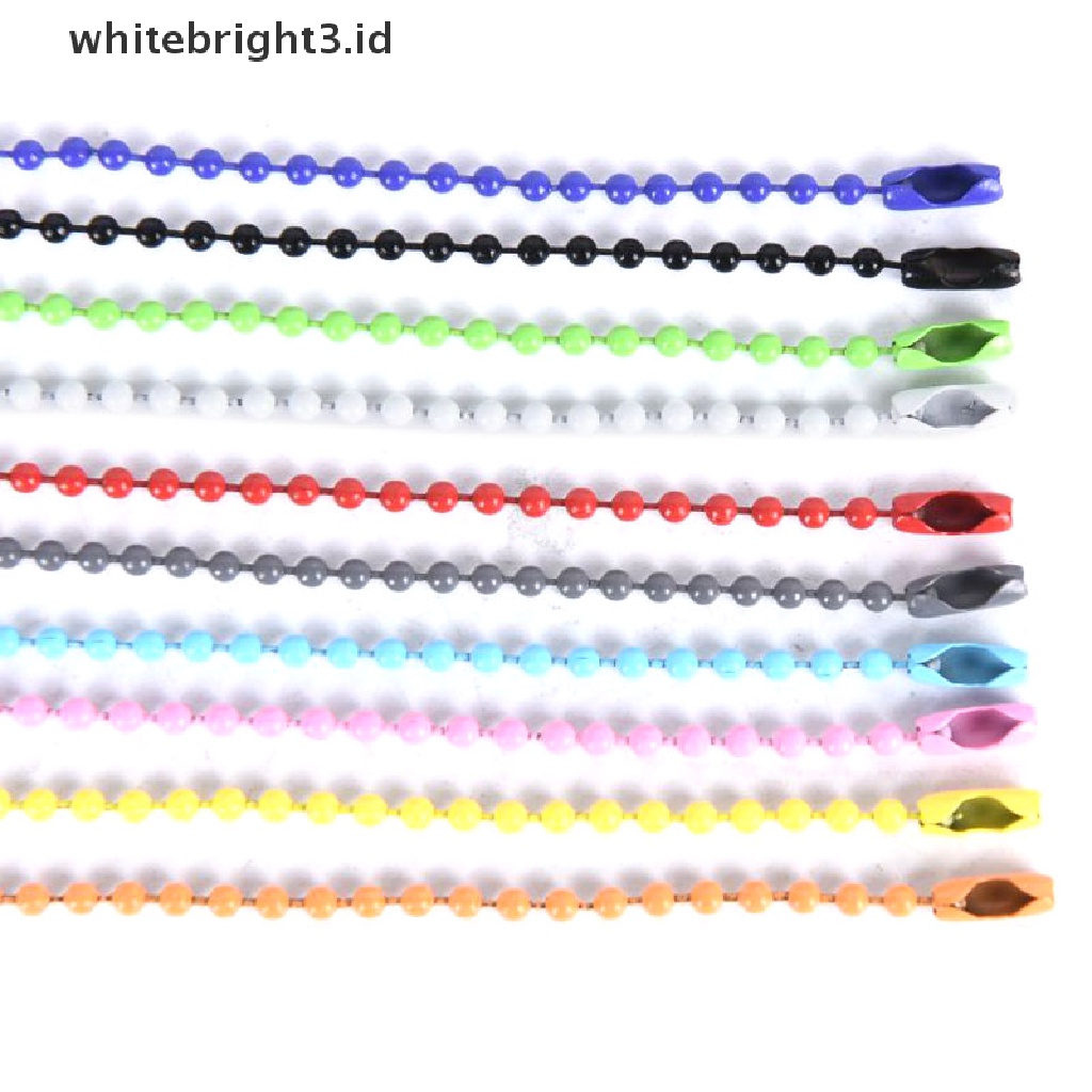 (whitebright3.id) 10pcs / Set Gantungan Kunci Manik-Manik Bola 2.4MM Warna-Warni Untuk Membuat Perhiasan DIY