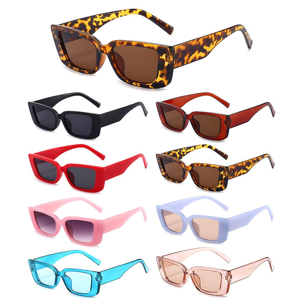 R-flower Rectangle Sunglasses Candy Color UV 400warna Perlindungan Perlindungan Mengemudi Kacamata