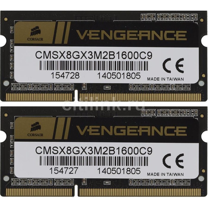 ORIGINAL RAM Laptop Corsair Vengeance DDR3L 8GB 2x 4GB SODIMM CMSX8GX3M2B1600C TERLARIS