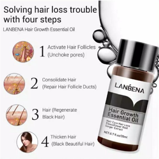 [BPOM] LANBENA Hair Growth Essential Oil - Mencegah Kerontokan (20 ml)