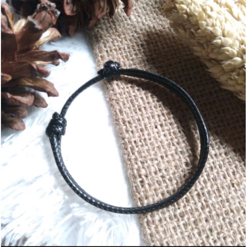 Gelang tali korea hitam polos