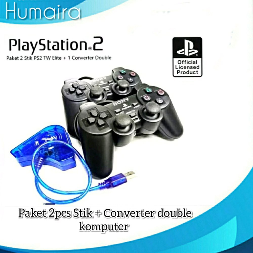 TERLARIS STIK PS2 TW PAKET CONVERTER PC - DUA BUAH STIK PS2 DAN CONVERTER PS2 CONVERTER STIK - STIK