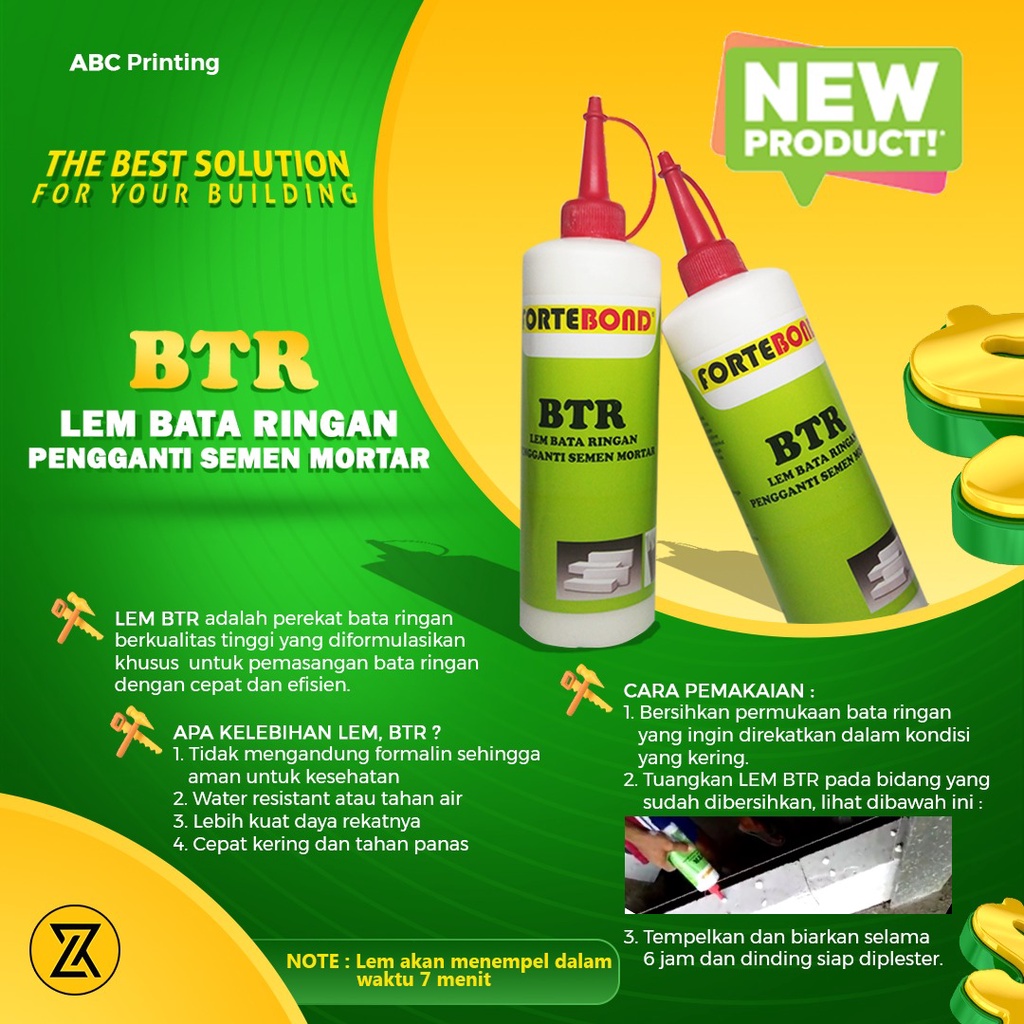 

LLem Bata Ringan Hebel BTR Fortebond pengganti semen mortar