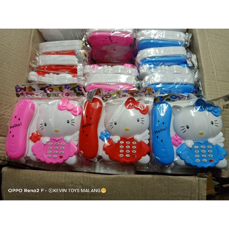 ST 2563 Mainan hp / mainan handphone karakter hello kitty / mainan music phone hello kitty